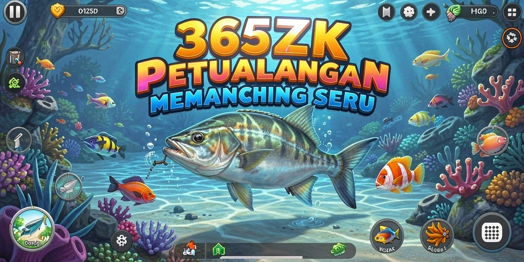 Screenshot gameplay 365ZK menunjukkan aksi memancing yang mendebarkan.