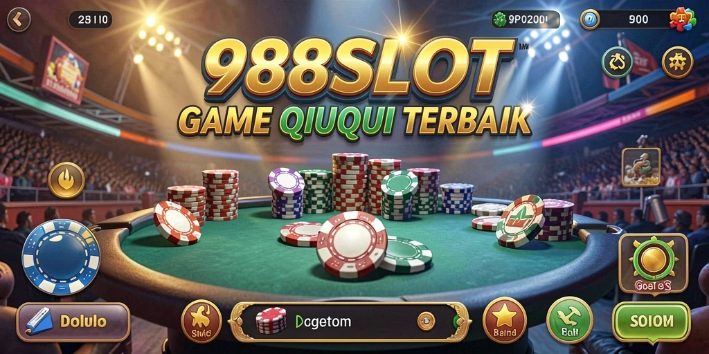 Gameplay menarik dalam aplikasi 988SLOT yang menampilkan aksi QiuQiu.