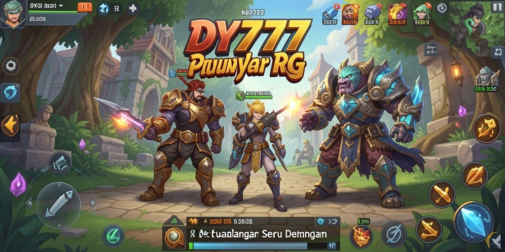 Tampilan gameplay seru dari DY777 yang menunjukkan pertarungan intens di dunia RPG.
