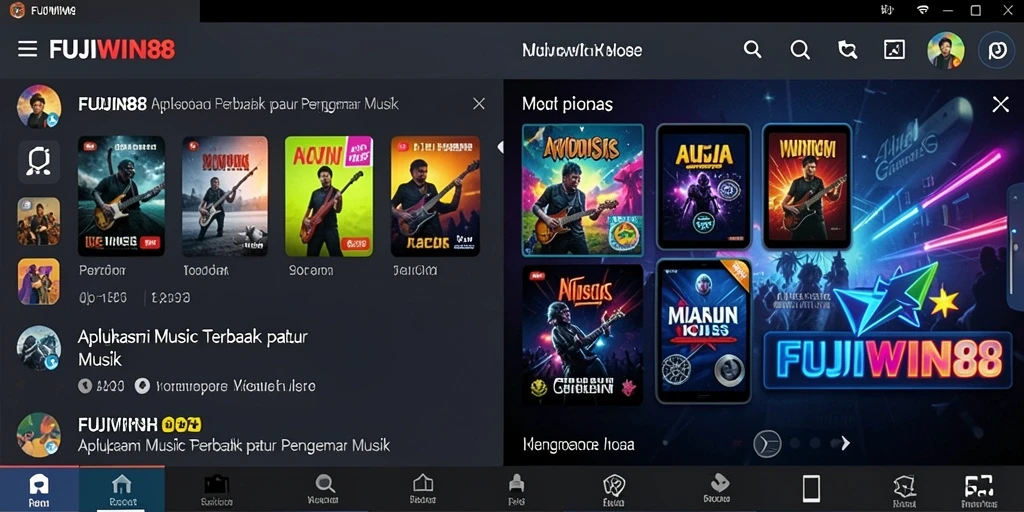 Tampilan gameplay FUJIWIN88 dengan koleksi musik beragam.