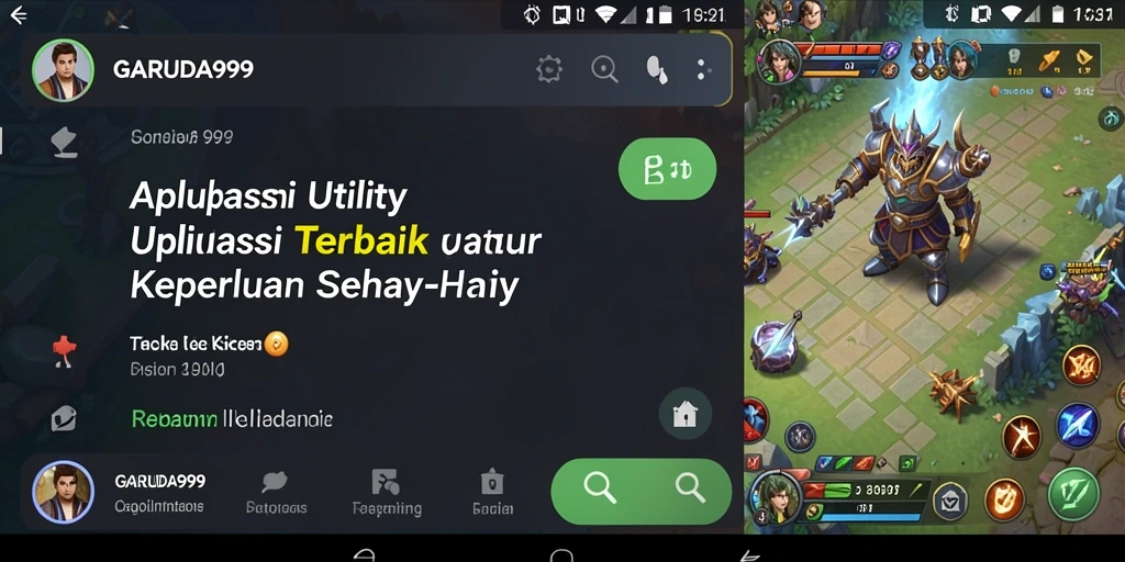 Tampilan aplikasi GARUDA999 dengan fitur-fitur Utility yang intuitif.