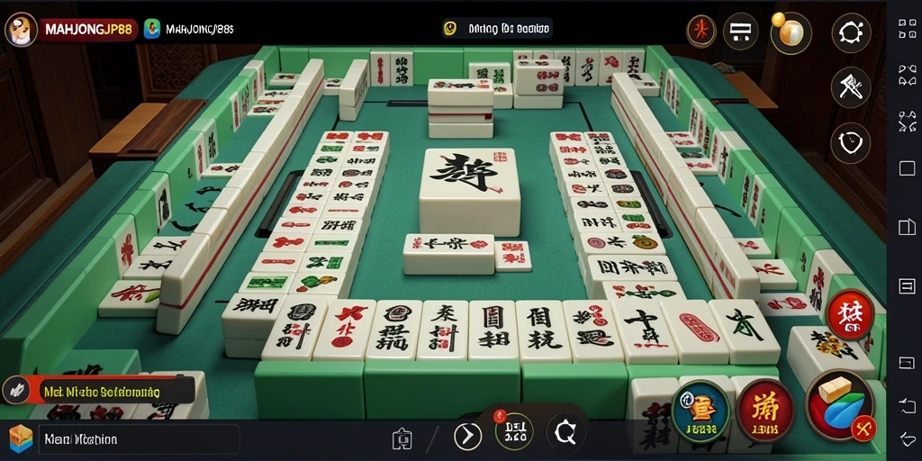 Tampilan gameplay menarik dari MAHJONGJP88 yang menampilkan tantangan Mahjong.