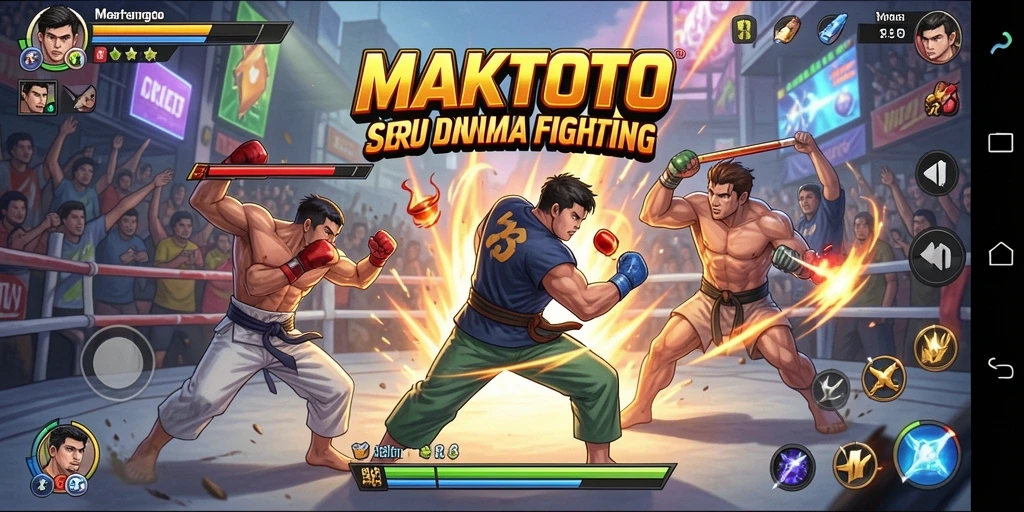 Tangkapan layar pertandingan intens di game Fighting MAKTOTO.