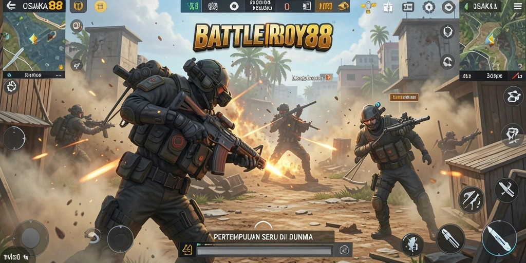 Tangkapan layar menunjukkan serangan mendebarkan dalam OSAKA88 Battle Royale.