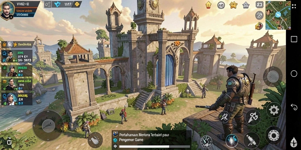 Screenshot utama VV62 menampilkan aksi seru dari pertahanan menara.